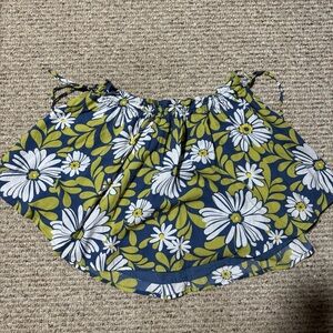 Aerie Blue Skirt with White and Yellow Accents